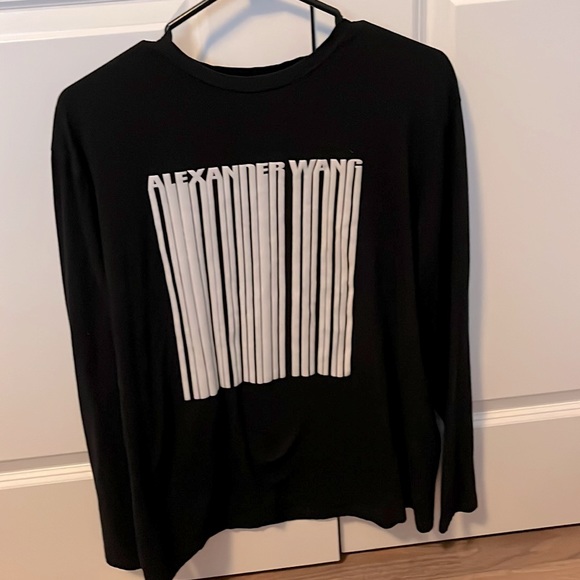 🔥Hot Pick 🔥Alexander Wang Black Barcode T-SHIRT - Picture 2 of 3